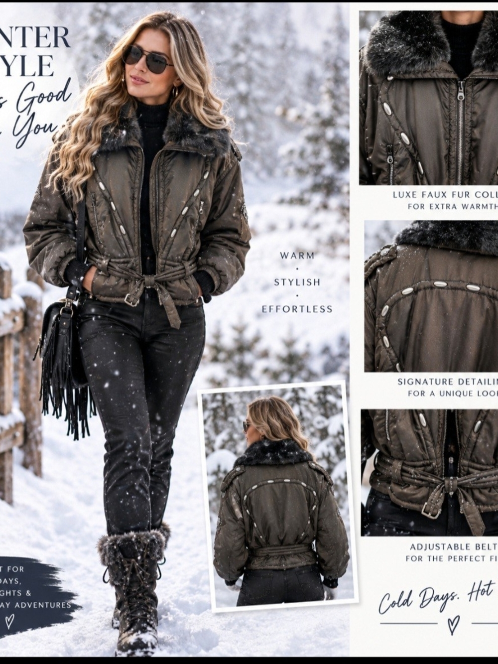 Kaelin Faux-Fur Collar Ski Jacket